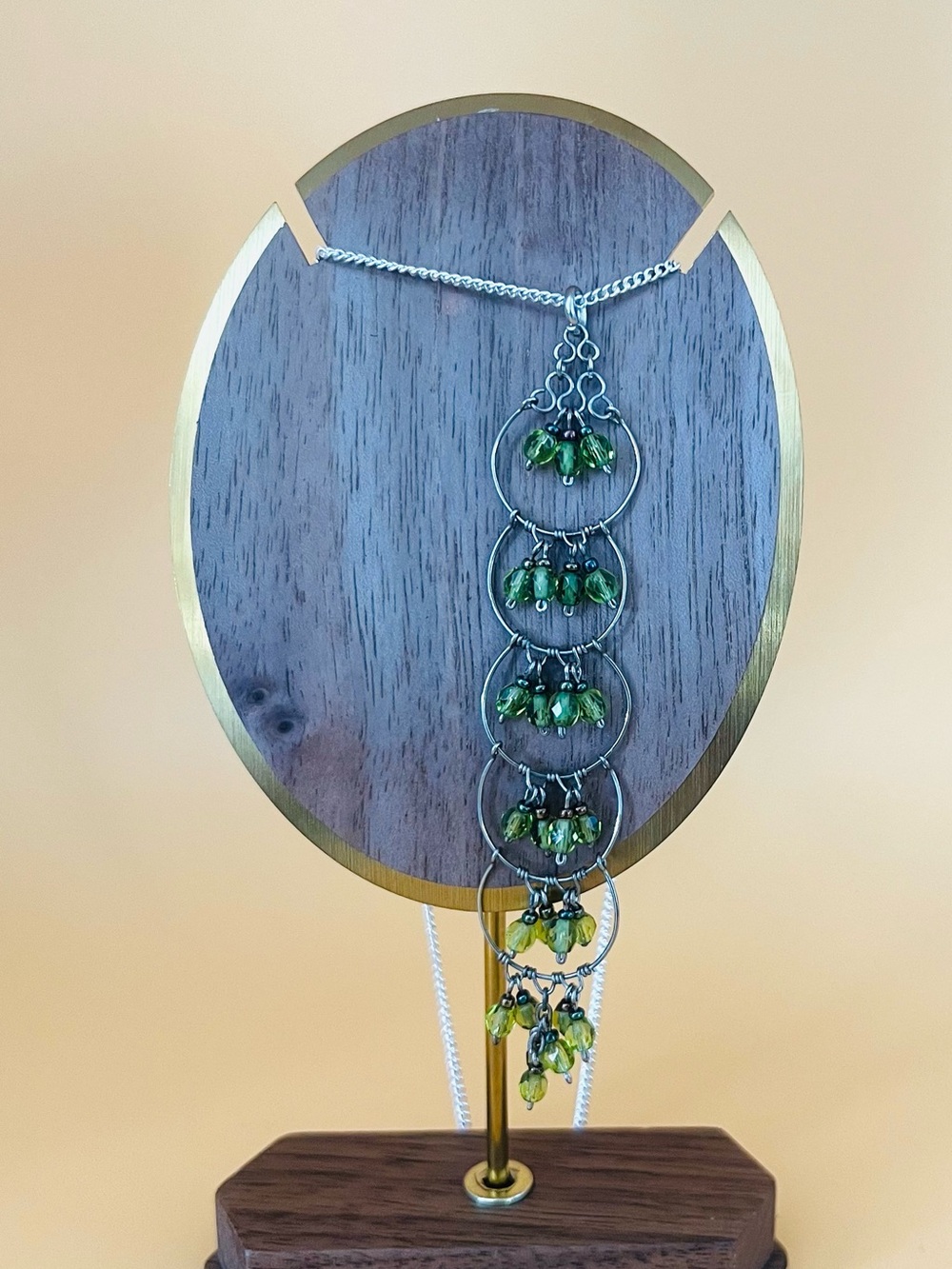 Vintage Green Silver pendant Necklace